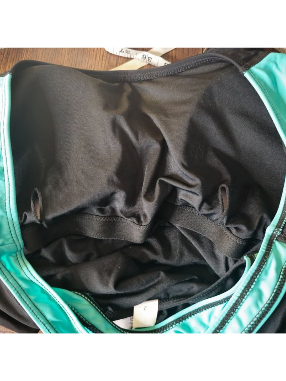 One Piece Racerback Swimwear 18W Colorblock Athletic Tank Built-in Bra Lined - Picture 5 of 8